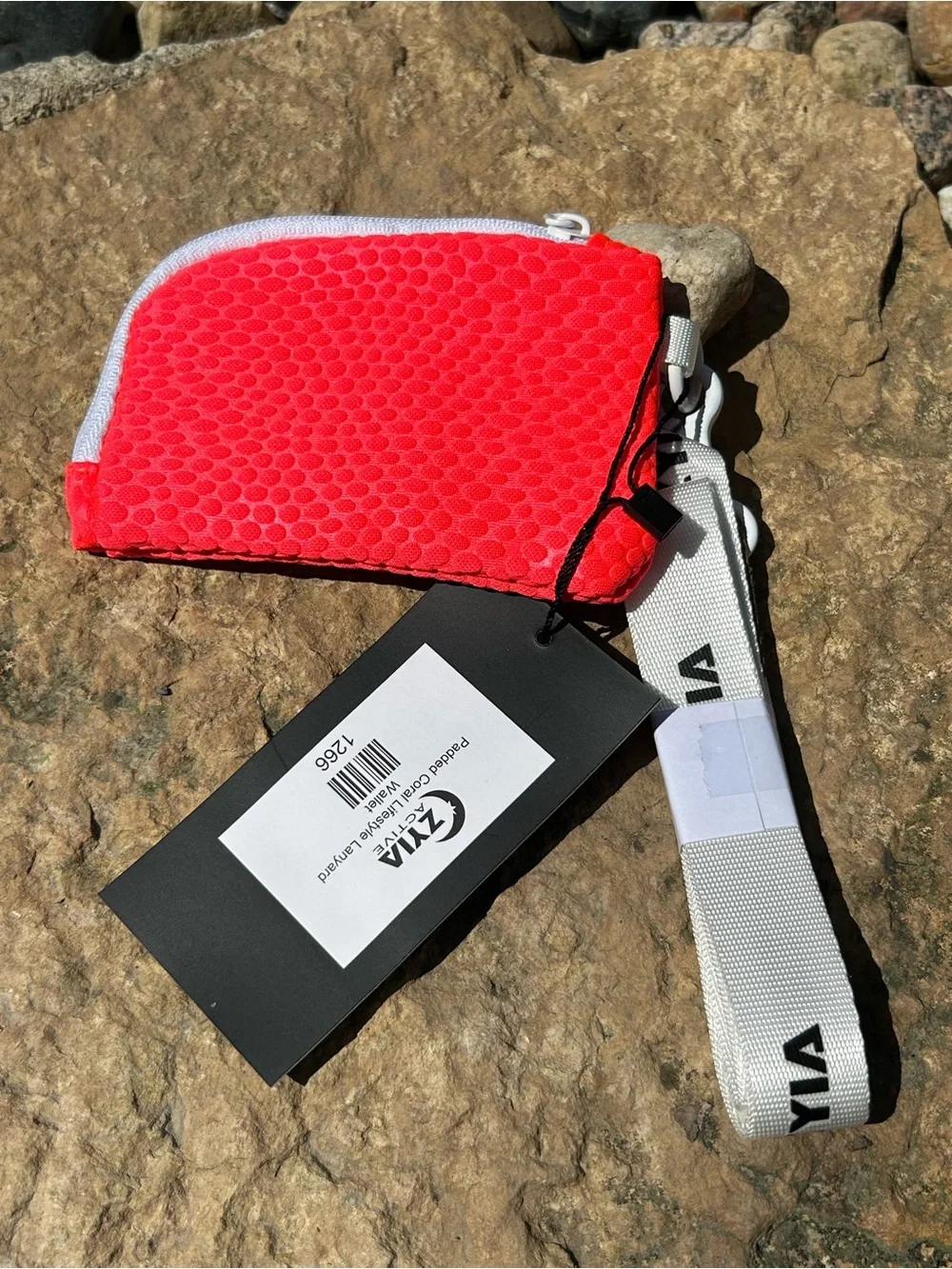 ZYIA Active Padded Coral Lifestyle Lanyard Wallet New with tag and bag!